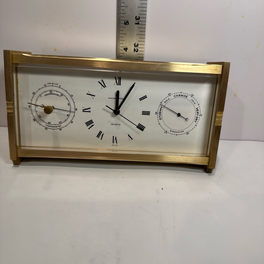 Hamilton Gold and White Wall Clock with Classic Design